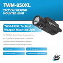 NIGHTSTICK TWM-850XL WEAPON-MOUNTED LED LIGHT 850 LUMENS, BLACK - Like New