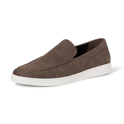 AMAZON ESSENTIALS MEN'S SLIP-ON LOAFER SNEAKERS SIZE: MEN 11 BROWN FAUX SUEDE - Like New