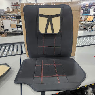 KIVAGURU LEATHER SEAT COVERS PREMIUM FAUX CAR SEAT COVERS PROTECTORS - BLACK/RED - Like New