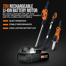 SuperHandy 2-in-1 Pole Saw 8" and Hedge Trimmer 18" 20V 2Ah GUT099 - Orange - Like New