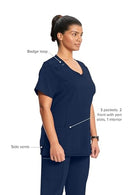 CHEROKEE INFINITY SCRUBS WOMEN ROUND NECK 3 POCKETS 360° STRETCH M NAVY - Brand New