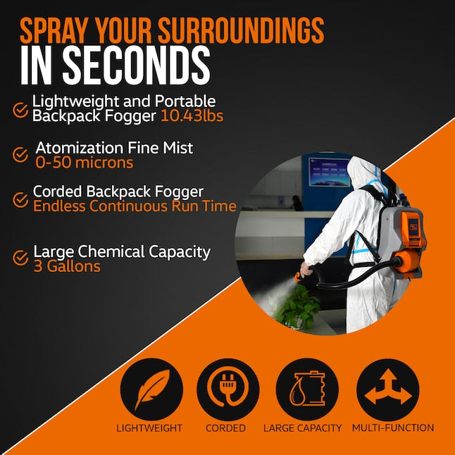 SUPERHANDY 3 GALLON(S) BACKPACK DISINFECTANT SPRAYER - GRAY/ORANGE - Like New