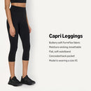 AMAZON ESSENTIALS WOMEN'S ACTIVE FORM-19" INSEAM CAPRI LEGGINGS BLACK XXL-New - Brand New