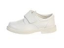 Boys Matte Dress Shoes w/ Hook and Loop Fastener Strap White 4Y - Brand New