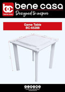 BENE CASA BC-65288  Indoor & Outdoor Domino Game Table, Removable Legs - White - Like New