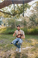 Flykiddo Wooden Swing Sets Backyard Indoor Durable B08XY184NQ - Brand New