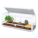 OIIBO Full Glass Long Tank Reptile Terrarium 20 Gallon, Front - Scratch & Dent