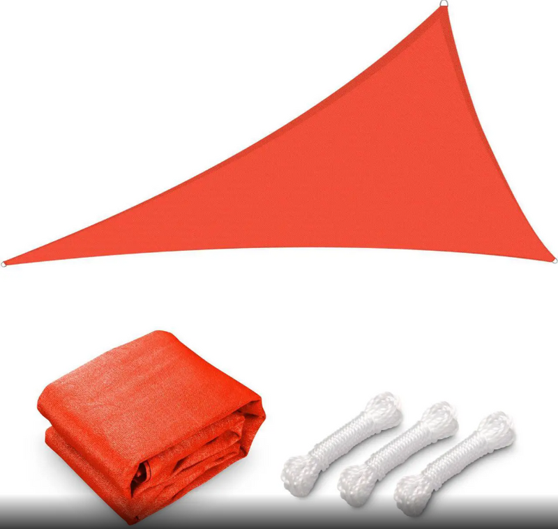 YESCOM 25FT TRIANGLE SUN SHADE SAIL CANOPY UV BLOCK COMMERCIAL CARPARK - ORANGE - Like New