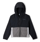 COLUMBIA GIRLS' TABOR TRAIL WINDBREAKER MEDIUM BLACK/COLUMBIA GREY/CITY GREY - Brand New