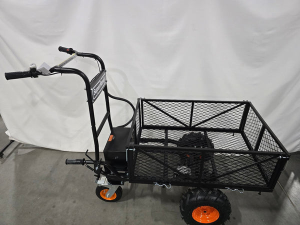 SUPERHANDY ELECTRIC UTILITY WAGON PRO 48V 7AH AGM BATTERY 660LB - BLACK/ORANGE - Like New