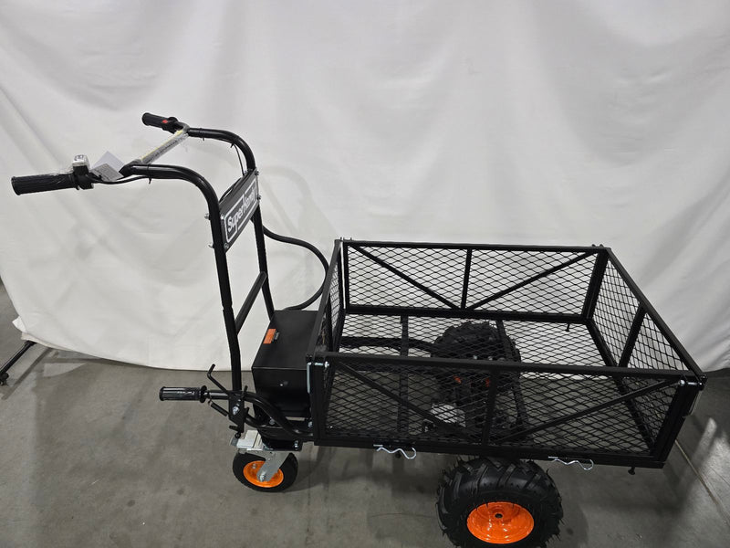 SUPERHANDY ELECTRIC UTILITY WAGON PRO 48V 7AH AGM BATTERY 660LB - BLACK/ORANGE - Like New