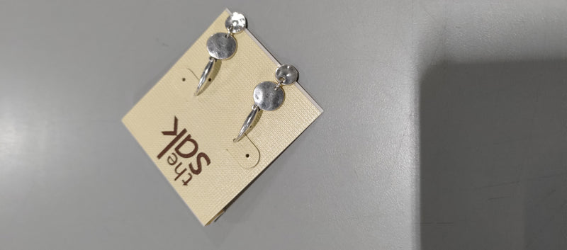 THE SAK DANGLE, HAMMERED, CIRCLE EARRINGS - SILVER - Brand New