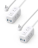 ANKER (PACK OF 2) POWER STRIP SURGE PROTECTOR(300J), 6 OUTLETS A9169 - WHITE - Like New