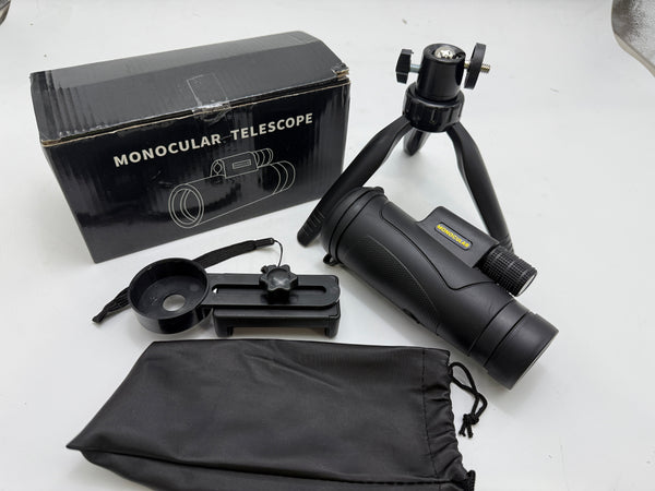 GENERIC MONOCULAR HD OPTICAL GLASS 87M/1000M ATTACHES TO PHONE - BLACK - Like New