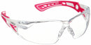 BOLLE SAFETY RUSH SAFETY GLASSES PINK/WHITE FRAME CLEAR LENSES LIC25481- PINK - Like New