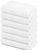 SIMPLY LOFTY 100% COTTON BATH TOWELS SET 22"X44" PACK OF 6 - WHITE - Brand New