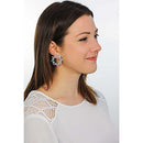 SWAROVSKI MATRIX EARRINGS, CIRCLE, CLEAR, RHODIUM FINISH - Like New