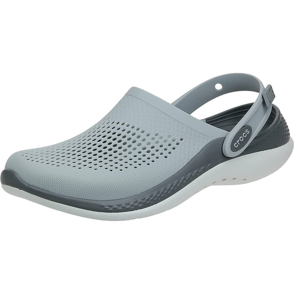 CROCS UNISEX LITERIDE WATER CLOG SANDAL - MEN 7 WOMEN 9 - LIGHT GREY/SLATE GREY - Brand New