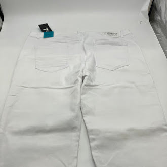 7GROOVE GROOVE MEN'S JEANS STRAIGHT DENIM SLIM FIT - SIZE: MEN 42/32 - WHITE - Brand New