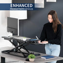 VIVO 32" Desk Converter, K Series, Height Adjustable Sit to Stand Riser - BLACK - Like New
