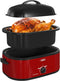 Sunvivi Roaster Oven 18 Quart Electric Self-Basting Lid Turkey Roaster - Red Like New