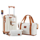 imiomo Carry on Luggage 18 Inch Suitcases with Wheels, Expandable - Beige Brown - Brand New