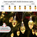 WENMER 2Pcs Christmas Snow Globe String Lights, 13.2FT Vintage Christmas Lights - Like New