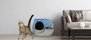 Omega Paw Premium Roll 'n Clean Litter Box Large,Cat, Peral Blue (PR-RA20-1) - Brand New