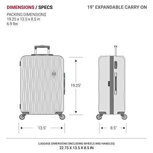 SWISS GEAR SWISSGEAR 7272 ENERGIE EXPANDABLE HARDSIDE LUGGAGE - GUNMETAL - Brand New