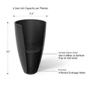 LA Jolie Muse Black Tall Planters Set of 2 20 Inch Tall Outdoor Planters - Brand New