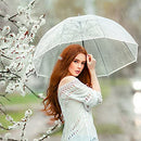 Siepasa Women's Grey Clear Bubble Umbrella Classic Hook Handle B094V9DTGV - Like New