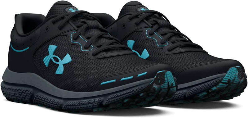 3026175 Under Armour Men's Charged Assert 10 Running Shoe Black/Black/Blue 14 - Like New