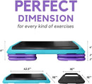 YES4ALL ADJUSTABLE WORKOUT AEROBIC EXERCISE PLATFORM SIZE 4 RISERS - TEAL/PURPLE - Like New