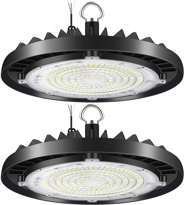 CINOTON 150W UFO LED High Bay Lights Self-wiring 2 Pack HBD277-150-2P - BLACK Like New
