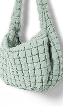 ODODOS QUILTED CARRYALL TOTE BAG WOMEN CROSSBODY LARGE HOBO LIGHTWEIGHT - GREEN - Like New