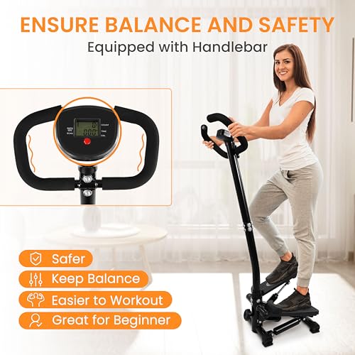 FITVIDS MINI STEPPERS EXERCISE HANDLEBAR STAIR RESISTANCE SFMINI-BLKGY-WH-BLK - Like New