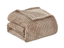 STRIATA RIBBED CORDUROY BLANKET ULTRA-SOFT PLUSH KING 108" X 90" - TAUPE - Brand New