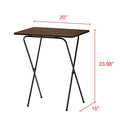 Mainstays 5-Piece Folding Tray Table Set with Stand B08B4YMBY8 - Sawcut Brown - Like New