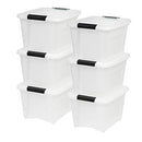 IRIS USA TB-42 12 Quart Box Clear 6 Pack TB-17 19 Quart Box storage - Pearl - Brand New