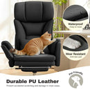 KERDOM ERGONOMIC BIG OFFICE LEATHER CHAIR EXPANDABLE ARMS RECLINING - BLACK - Like New