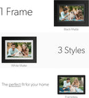 Brookstone PhotoShare 8” Smart Digital Picture Frame, Premium Black Wood Like New