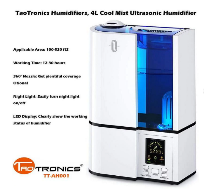 TaoTronics Humidifiers 4L Cool Mist Humidifier 001 Smart - Scratch & Dent