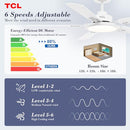 TCL Ceiling Fans with Lights, 52 Inch Ceiling Fan with Light, HFS2-60H0BADWD-00 - Like New