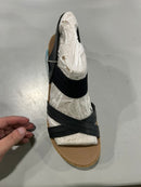 SKETCHERS CALI FROM SKECHERS - SIZE: WOMEN 11- CREAMY TAN BROWN BLACK STRAPS - Like New