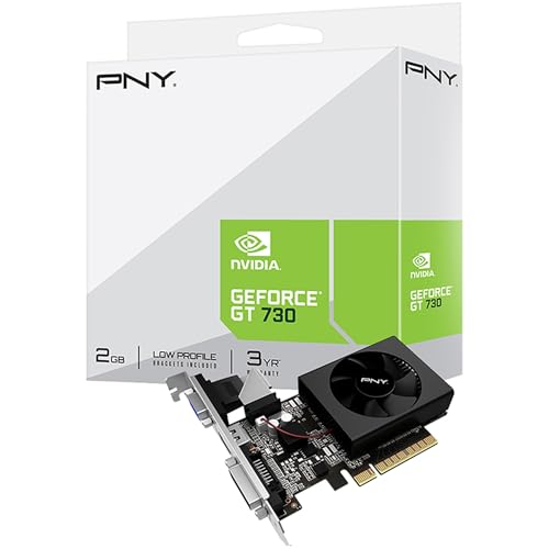 PNY GeForce GT 730 2GB Single Fan Graphics Card - Black - Brand New