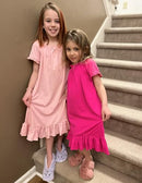 ARSHINER GIRLS SLEEVE SHORT SLEEVE VICTORIAN PAJAMA DRESS SIZE: YOUTH 7-8 - Like New