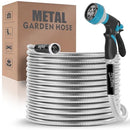 ANUFLES METAL GARDEN HOSE 100FT- STAINLESS STEEL WATER HOSE - SILVER HOSE - Like New