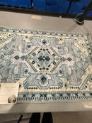 KATHY IRELAND HOME FLANNEL PLUSH AREA RUG 20"X32" - BLUE/WHITE/BEIGE - Brand New