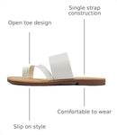 SODA JOAN WOMENS OPEN TOE SLIP ON FLIP FLOP SANDALS - SIZE: WOMEN 7 - WHITE - Like New