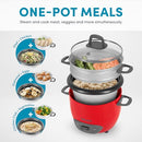 AROMA 6-CUP POT-STYLE RICE COOKER ARC-743-1NGR - RED - Like New
